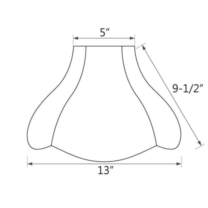 13 In. X 9.5 In. Ivory and Fringe Scallop Bell Lamp Shade