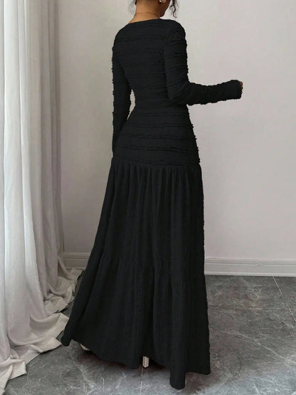 Women'S Casual Elegant Party Sweet Cute Long Sleeve Square Neck Dress, Womenswear Stylish Ladies' Formal Evening Wear Elegant Gown, Perfect for Special Occasions Valentine'S Day, Sweet and Cute