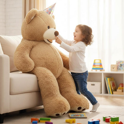 Big Plush Giant Teddy Bear Premium Soft Stuffed Animals Light Brown,51 Inches