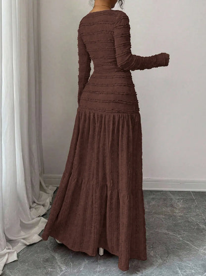 Women'S Casual Elegant Party Sweet Cute Long Sleeve Square Neck Dress, Womenswear Stylish Ladies' Formal Evening Wear Elegant Gown, Perfect for Special Occasions Valentine'S Day, Sweet and Cute